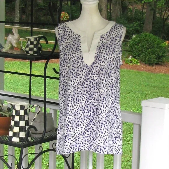 Tommy Bahama women Island Zone Aubrey Leopard shirt UPF sleeveless top Large - Picture 2 of 7
